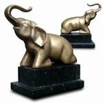 Bookends with Golden Elephants on marble bases by Decomoments called Chang