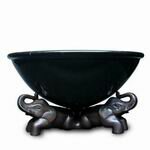 Art Deco Style Marble Bowl with Silver Elephants by Decomoments called Strength