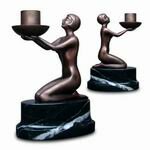 Brown Art Deco Style Candleholder by Decomoments called Presentation